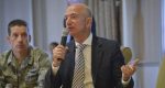 Jeff Bezos, founder of private space company Blue Origin and Amazon.com, visited the Los Angeles Air Force base, Space and Missile Systems center and spoke to the Commanders and Leaderships of Air Force Space Command at Ft. MacArthur, San Pedro, Calif. Photo courtesy Van Ha/DVIDS