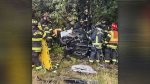 Vancouver Fire responded to a serious vehicle collision on Highway 14 involving a car fire and extrication efforts, resulting in critical injuries.