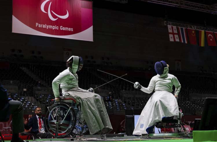 Wheelchair fencer Ellen Geddes trains at Orion Fencing in Vancouver for the 2024 Paralympics in Paris.