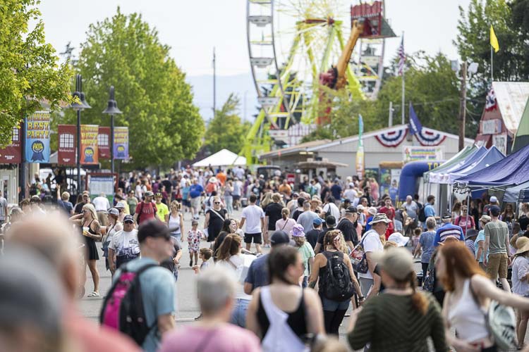 The Clark County Fairgrounds were packed soon after the 154th edition of the Clark County Fair opened on Friday. Photo by Mike Schultz