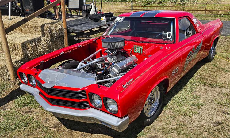 Gary Boldt, well into his 70s now, drives “Geezer” at a drag strip in Oregon. He brought his car to display at the family farm’s cruise-in. Photo by Paul Valencia