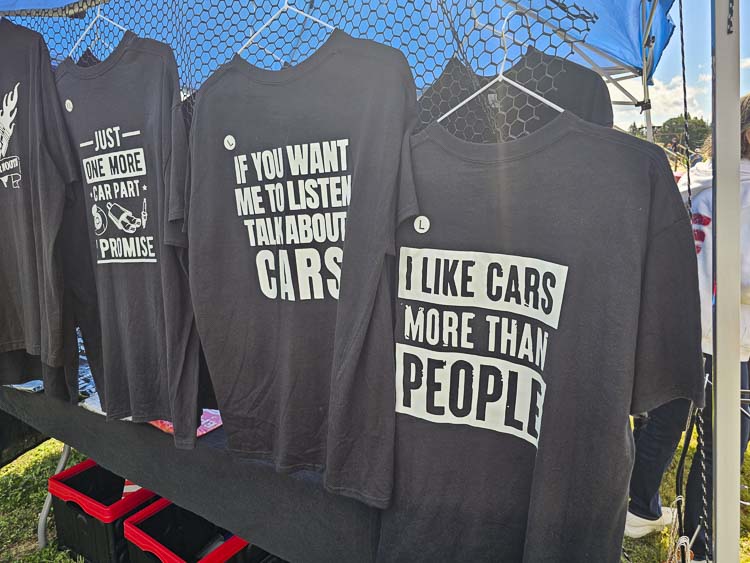 Cars were on display, and vendors for people who love cars had speciality items on sale Sunday at the cruise-in. Photo by Paul Valencia