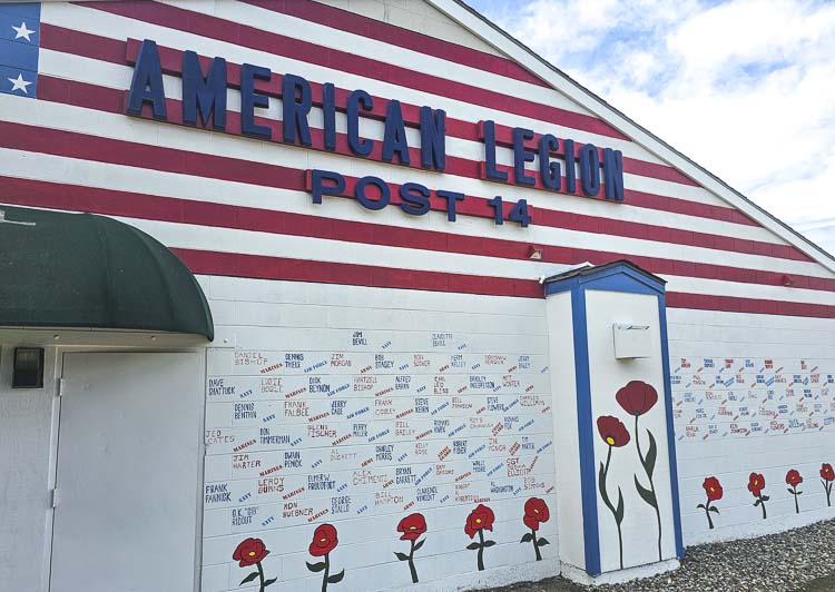 The American Legion Post 14 building in Vancouver proudly displays red, white, and blue colors. Photo by Paul Valencia