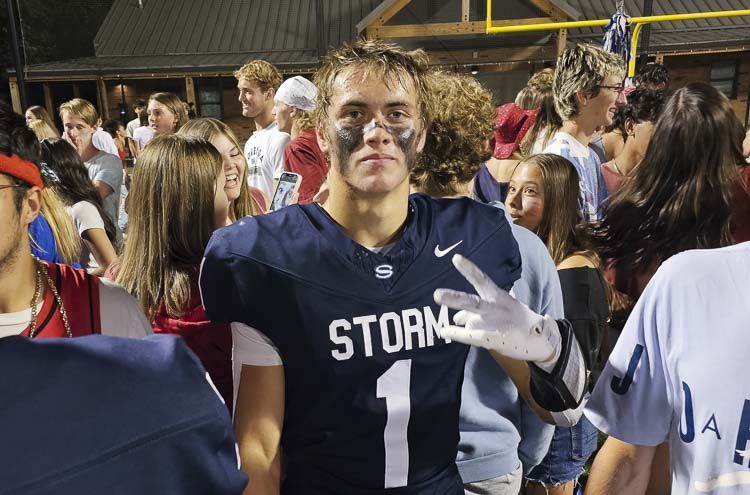 Micah Robison is a multi-sport athlete at Skyview High School. Football is his favorite sport, and that is easy to see why after Skyview rallied from a 17-point, fourth-quarter deficit on Friday to beat Graham Kapowsin 21-17. Photo by Paul Valencia