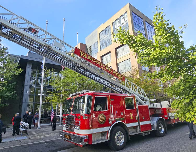 The Vancouver Fire Department was on hand last year at the Patriot Day Salute to honor fallen firefighters from Sept. 11, 2001. Photo by Paul Valencia