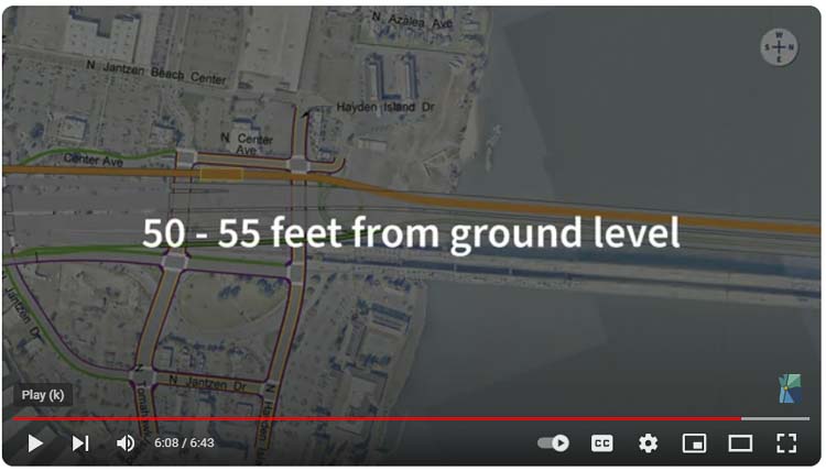 The Hayden Island transit station would be between 50 and 55 feet above the ground according to the planners at the Interstate Bridge Replacement Program. Graphic courtesy IBR Program