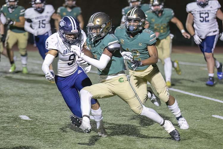 Terrance Saryon of Evergreen is going into his junior season with the Plainsmen, and he has several Division I colleges checking out his skills. Photo by Mike Schultz