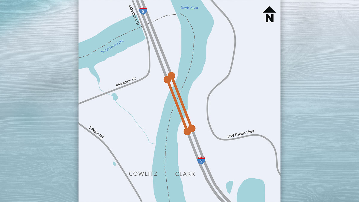 Southbound I-5 North Fork Lewis River Bridge work near Woodland wraps up early with lanes reopening Sunday.