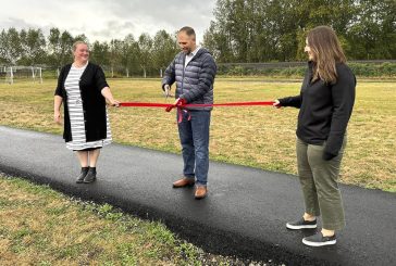 Woodland community works together to build track at Columbia Elementary