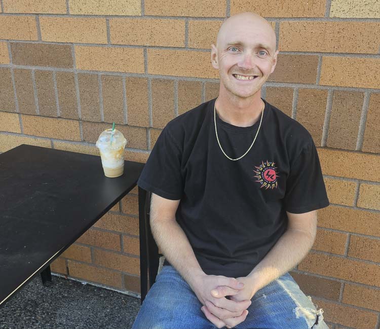 Mack White will have a coffee drink every once in a while, but his main drink of choice these days is soda. White, a multiple DUI offender, has been sober for years now and is a recent graduate of Clark County District Court’s DUI Treatment Court. Photo by Paul Valencia