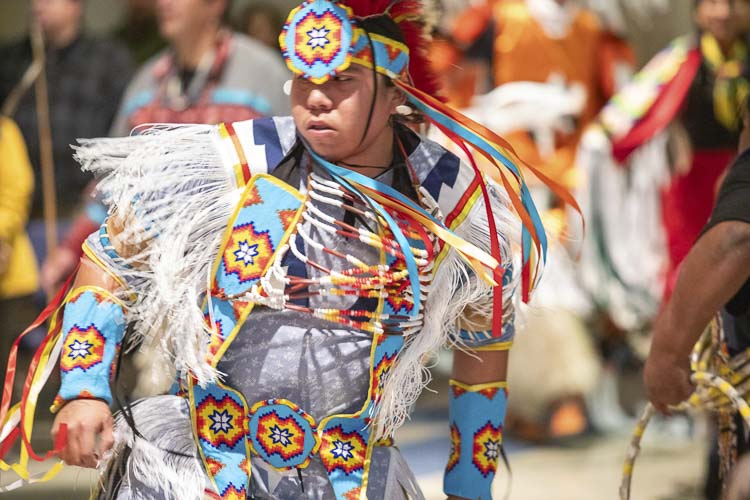 A dancer is shown here at last year’s Powwow. Photo courtesy Clark College Communications