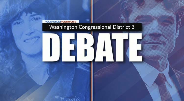 Monday’s event was televised live on Portland’s KATU News, who partnered with Willamette University for the debate, which was moderated by KATU’s Wright Gazaway. Image courtesy KATU News