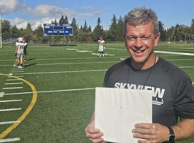 Skyview’s Steve Kizer has announced this will be his last season as the school’s head football coach. Photo by Paul Valencia