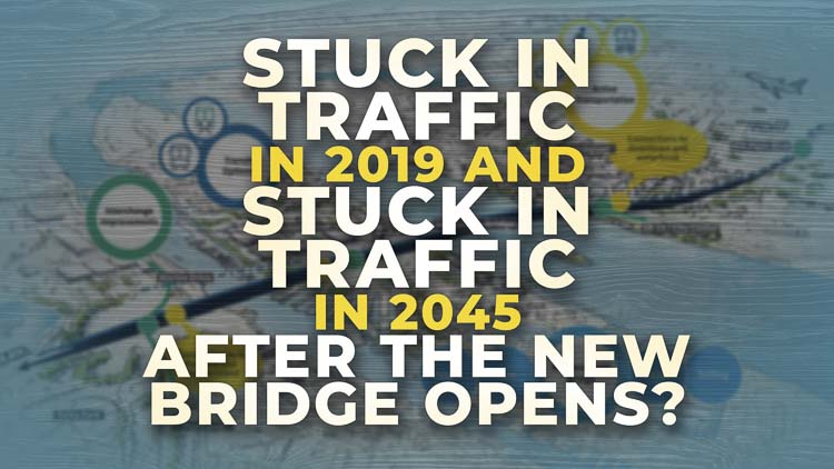 The Draft Supplemental Environmental Statement reports regional traffic congestion will increase by about 70 percent in 2045, regardless of whether the Interstate Bridge Replacement is built or not. Graphic courtesy of IBR/Andi Schwartz