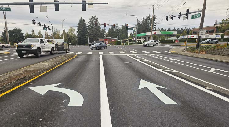 A lot has changed at SE 34th Street heading to 164th Avenue. Four lanes are down to three, with only one left turn lane. And it is causing frustration. Photo by Paul Valencia