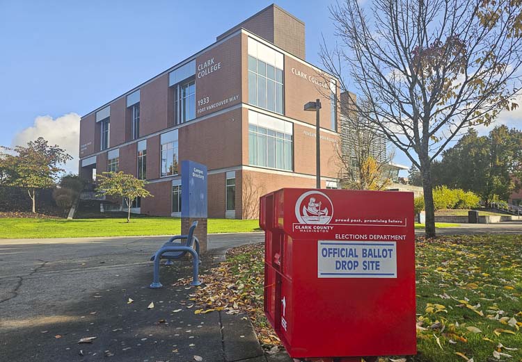 The drop box at Clark College is one of 22 drop boxes in Clark County. Photo by Paul Valencia