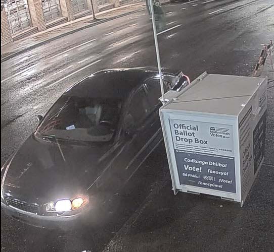 This is believed to be the suspect vehicle used in incidents resulting in damage to ballot boxes in Vancouver and Portland, Oregon. Photo courtesy Portland Police Bureau