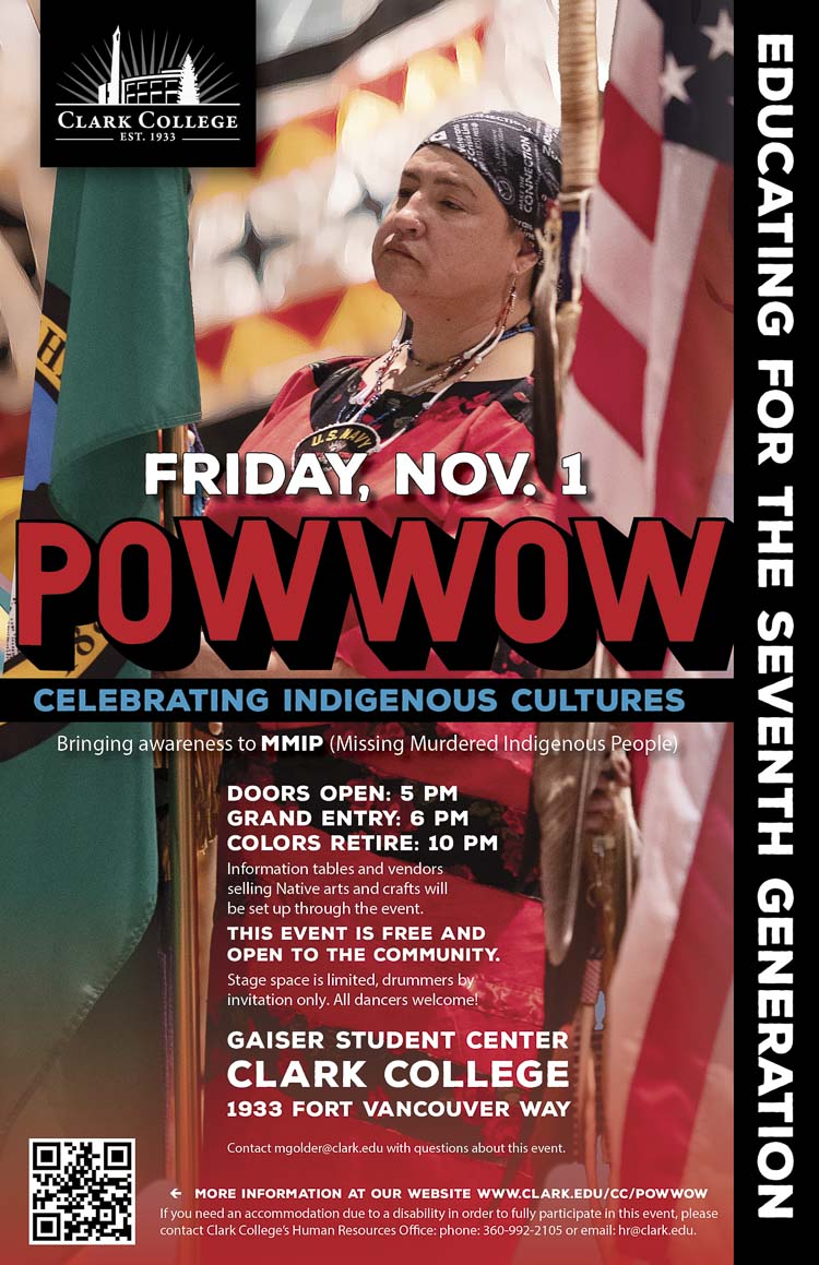 Clark College’s annual Powwow on Nov. 1 celebrates Indigenous cultures with music, dance, and community events.