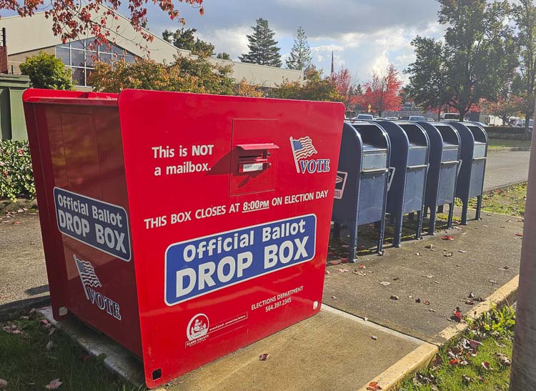 The Battle Ground drop box is located at the post office in Battle Ground. Photo by Paul Valencia