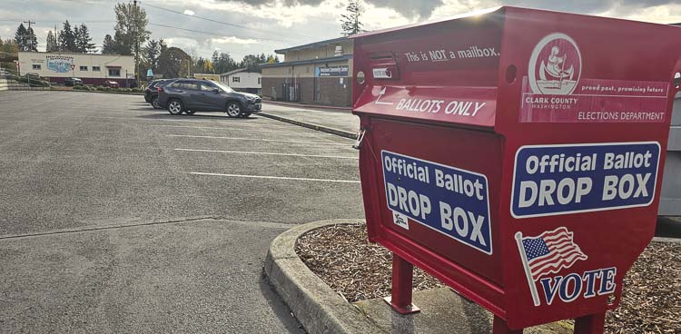 This is the Hockinson drop box, one of 22 drop boxes in Clark County. Photo by Paul Valencia