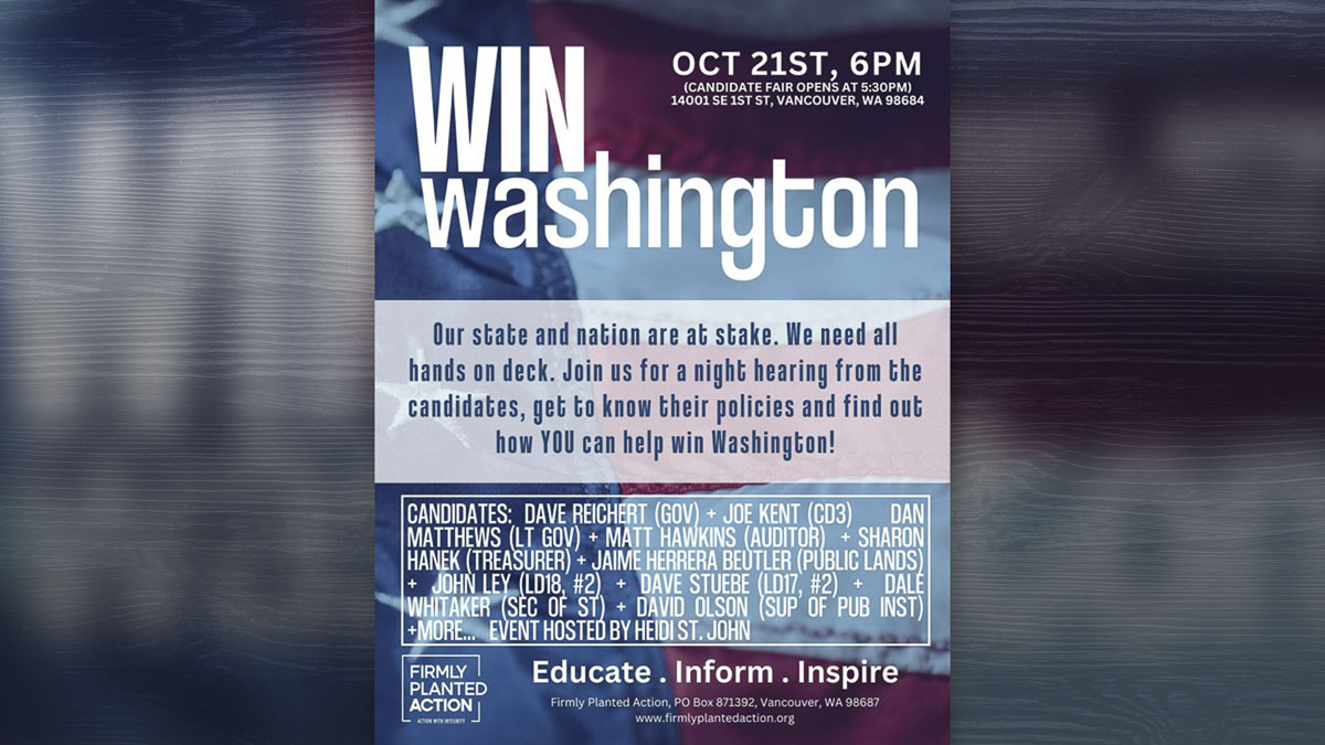 Southwest Washington voters can attend the "Win Washington" candidate fair on Oct. 21 to hear from candidates in the Nov. 5 general election.