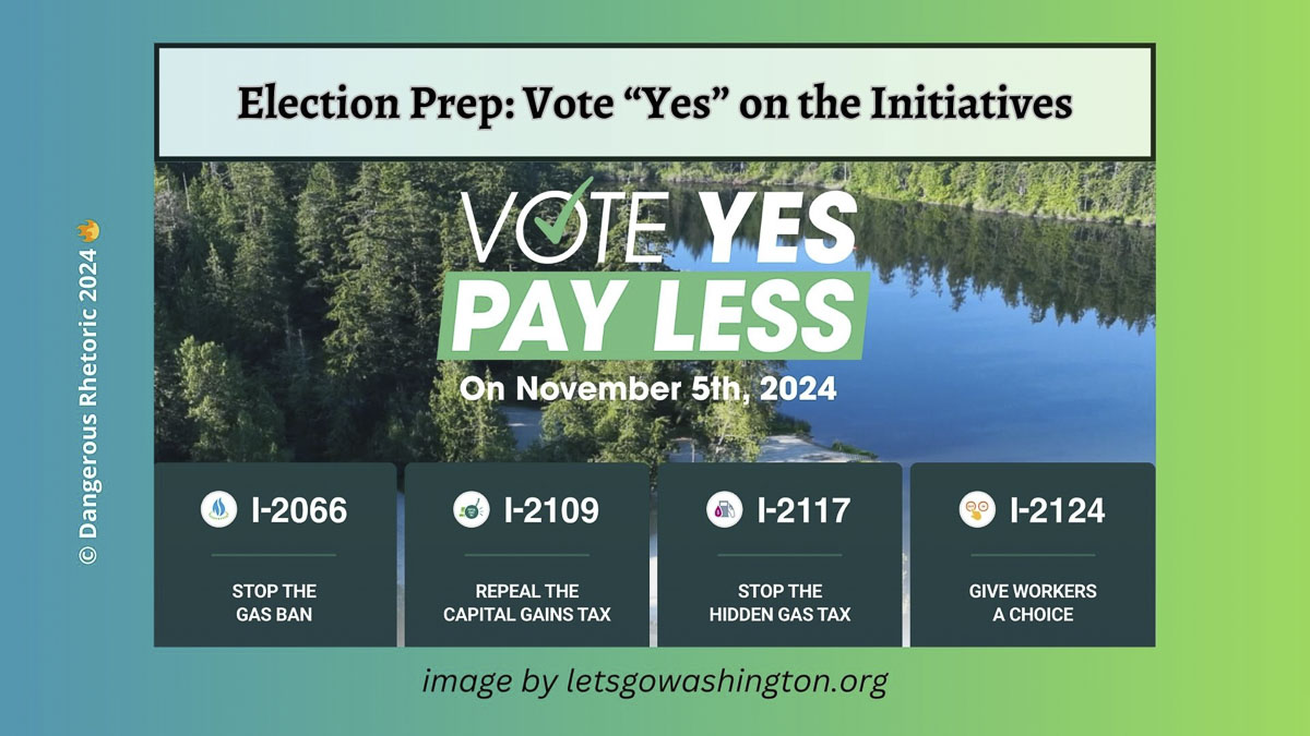 Nancy Churchill urges voters to vote ‘Yes’ on the four initiatives in the Nov. 5 Washington state general election ballot.