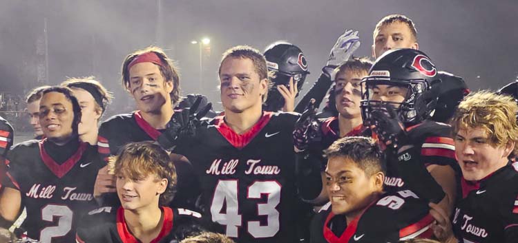 Camas football standout Nikko Speer (No. 43) does not need to be the center of attention. In fact, he loves it when his teammates — his brothers, he says — make great plays for the Papermakers. Photo by Paul Valencia