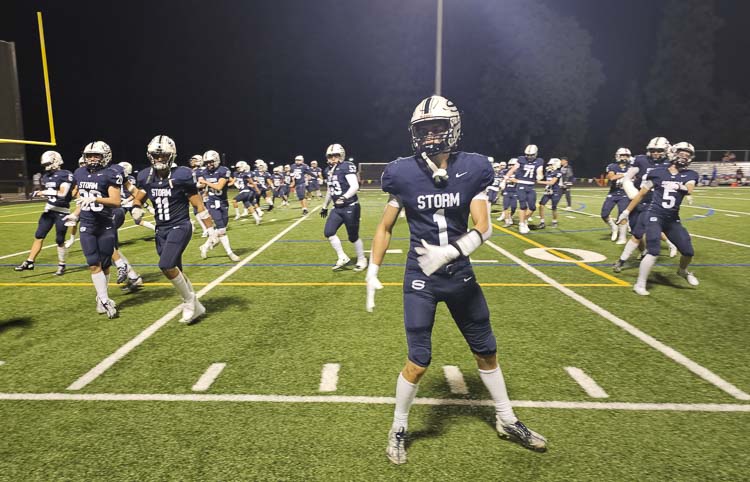 The Skyview Storm want to stun the rest of the state by beating top-ranked Camas in Friday’s game that will determine the Class 4A GSHL title. Photo by Paul Valencia