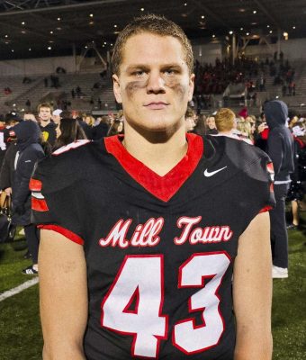 Nikko Speer of Camas football is one of the best linebackers and one of the best tight ends in the state. Photo by Paul Valencia