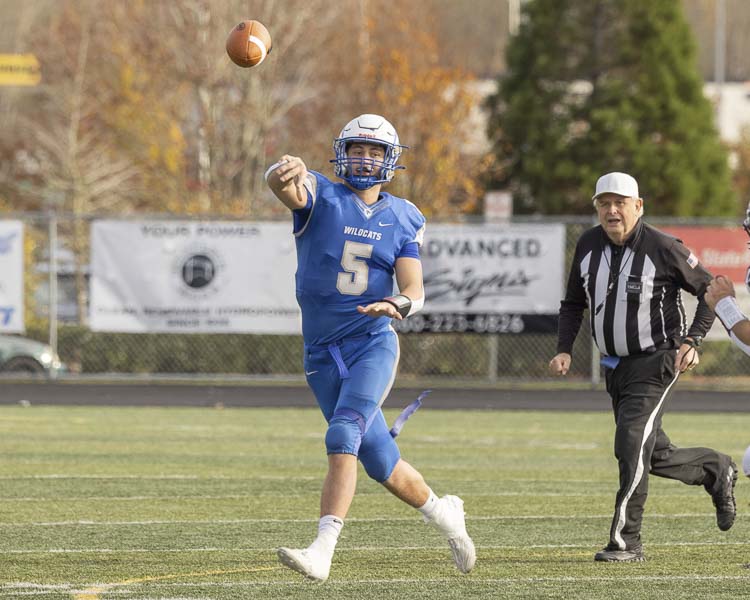 La Center quarterback Wyatt Eiesland said his teammates became brothers during his time with the Wildcats. La Center’s season ended Saturday in a loss to Montesano in the state playoffs. Photo by Mike Schultz