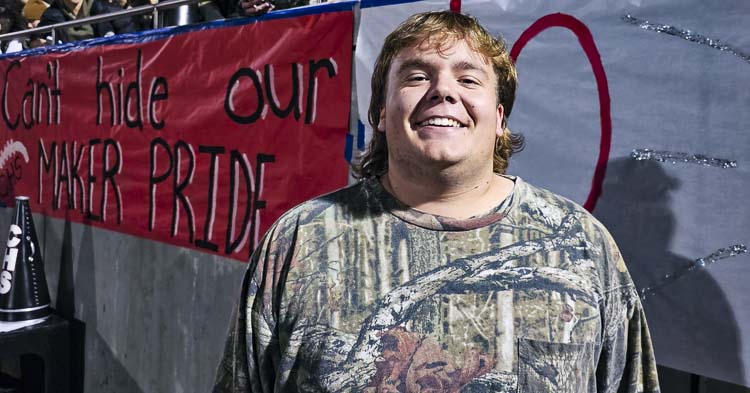 Parker Castellani is loud and proud, the leader of the student section for not just football games, but almost all things Camas. Photo by Paul Valencia