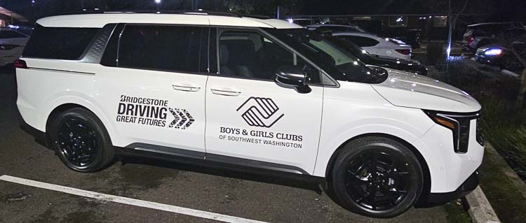 This new van was delivered as a grant to the Boys and Girls Clubs of Southwest Washington through an initiative by Bridgestone Retail Operations. Photo by Paul Valencia