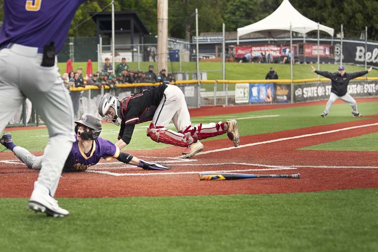 Charlie Palmersheim used super powers to complete The Slide, helping Columbia River baseball to a state title. Photo courtesy Kim Blau