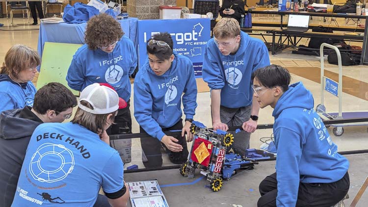 The I.F. Robotics team from Vancouver earned the Inspire Award as best team at the recent Watt Interleague competition. Photo courtesy of Pete and Charis Hwang