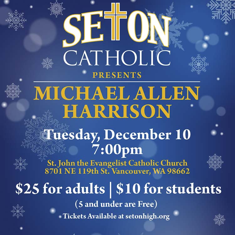 Michael Allen Harrison performs Dec. 10 in a benefit concert for Seton Catholic.