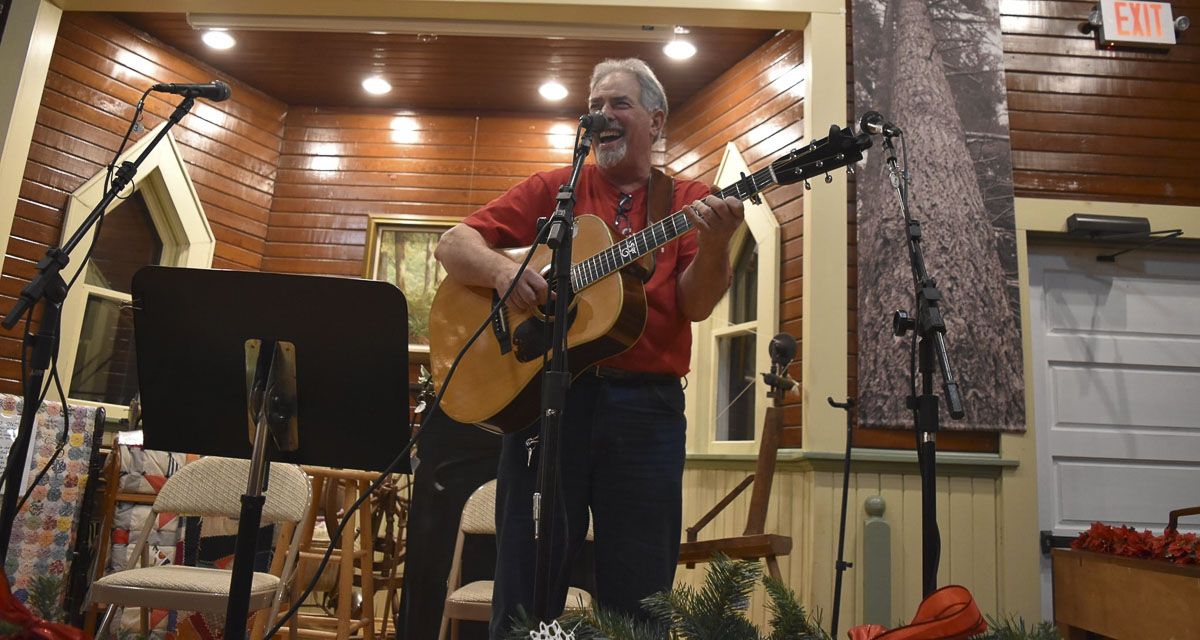 Host Wayne Hoffman is shown here at an open mic event earlier this year. Photo courtesy North Clark Historical Museum