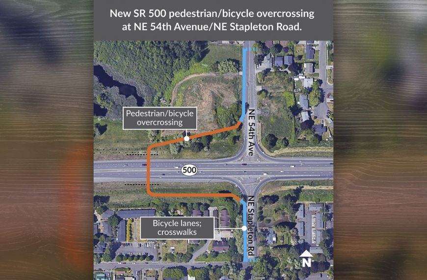 Work on SR 500 pedestrian overcrossing in Vancouver pauses for winter; access closed until spring with free shuttle available.