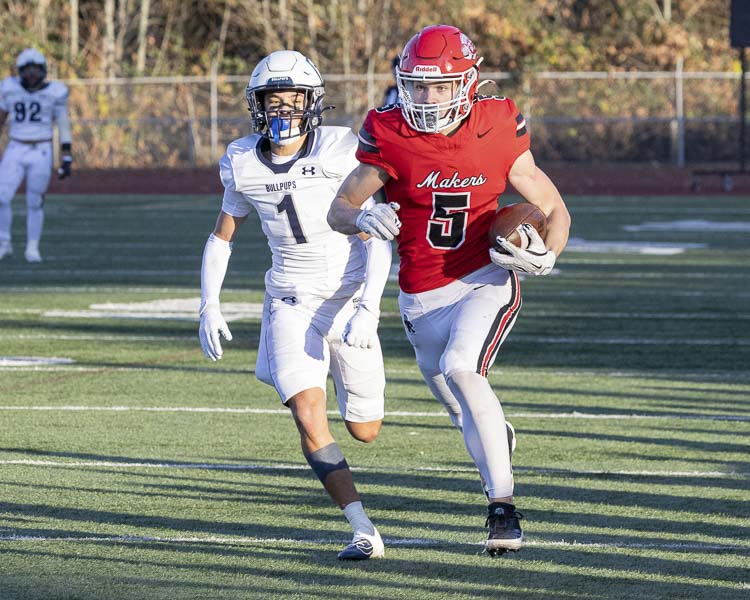 Chase McGee caught 24 touchdown passes for the Camas Papermakers. He was voted to the all-state team. Photo by Mike Schultz