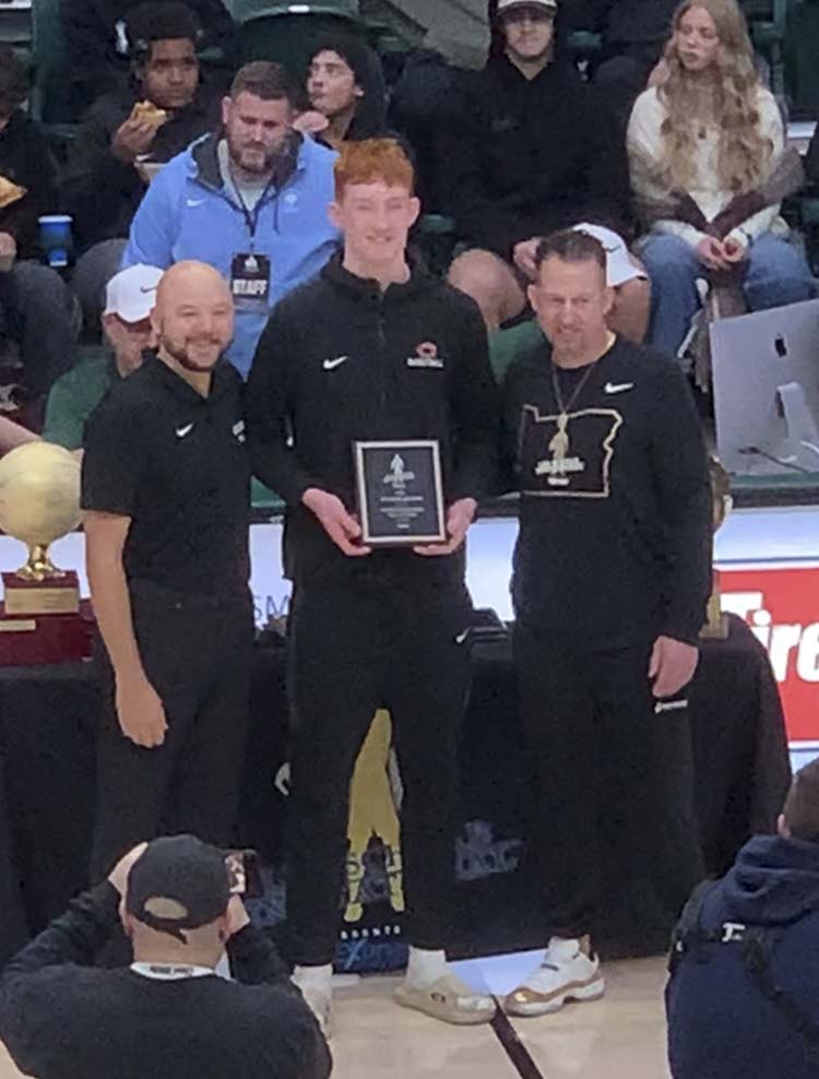 Ethan Harris, a 6-foot-8 junior from Camas, was voted Monday night as one of the best players at one of the most prestigious high school tournaments in the West. Photo courtesy Carla Harris