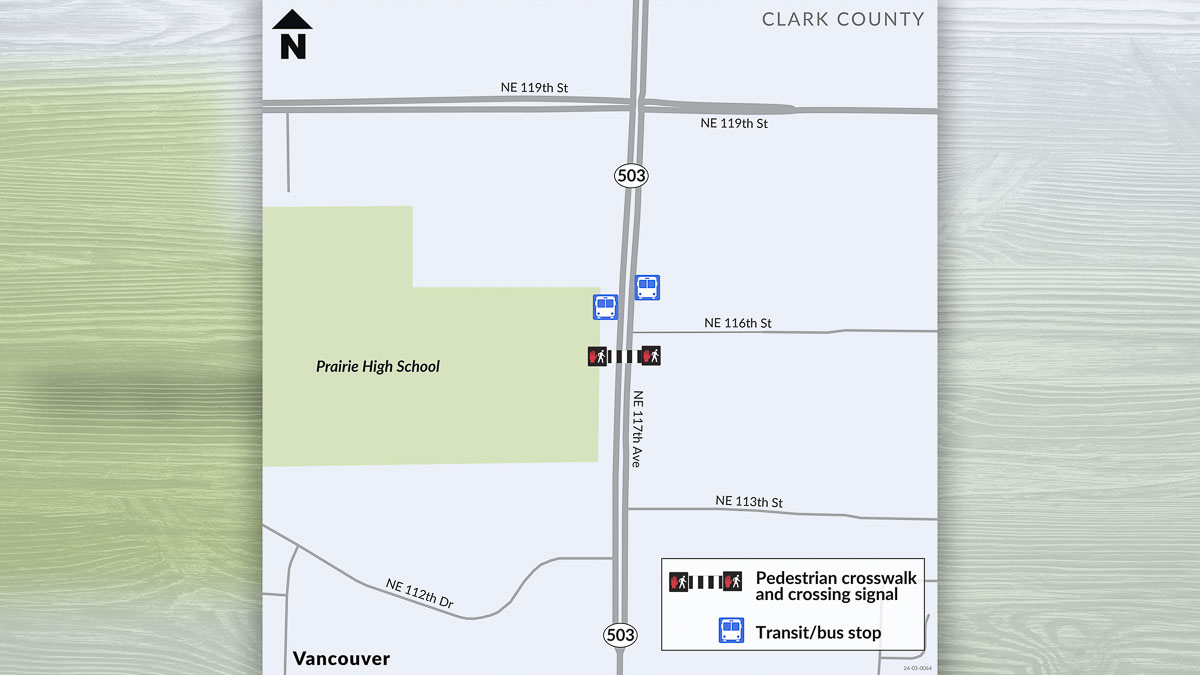 New HAWK signal boosts safety for pedestrians crossing SR 503 near Prairie High School in Vancouver.