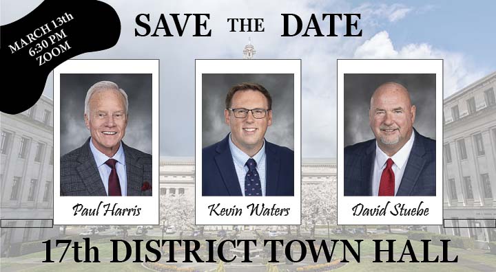 17th District lawmakers will host a virtual town hall on March 13, giving residents a chance to discuss the 2025 legislative session.